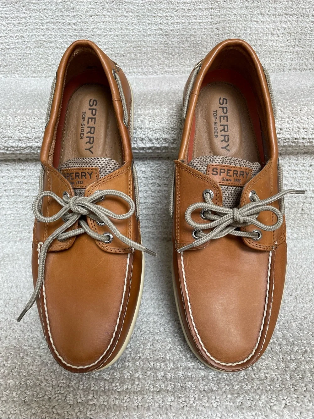 Sperry Top Sider Men's Billfish 3-Eye Tan Leather Boat Outdoor Shoes Size 11XW